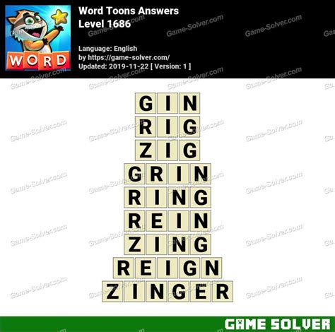 Game of Words Level 1686 answers .